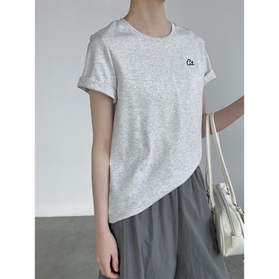 t恤女夏季 休闲显瘦款 短袖 cat 百搭休闲上衣 正肩短款