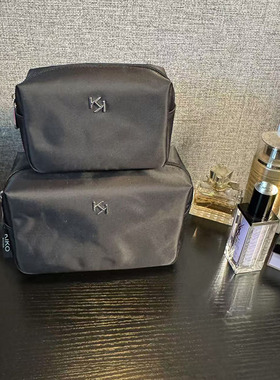 新款 出口欧美黑色大容量面包KK化妆包收纳包防水洗漱包 大小