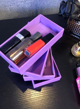 2025新款 出口欧美紫色小巧桌面收纳盒收纳盘首饰小工具分类盒
