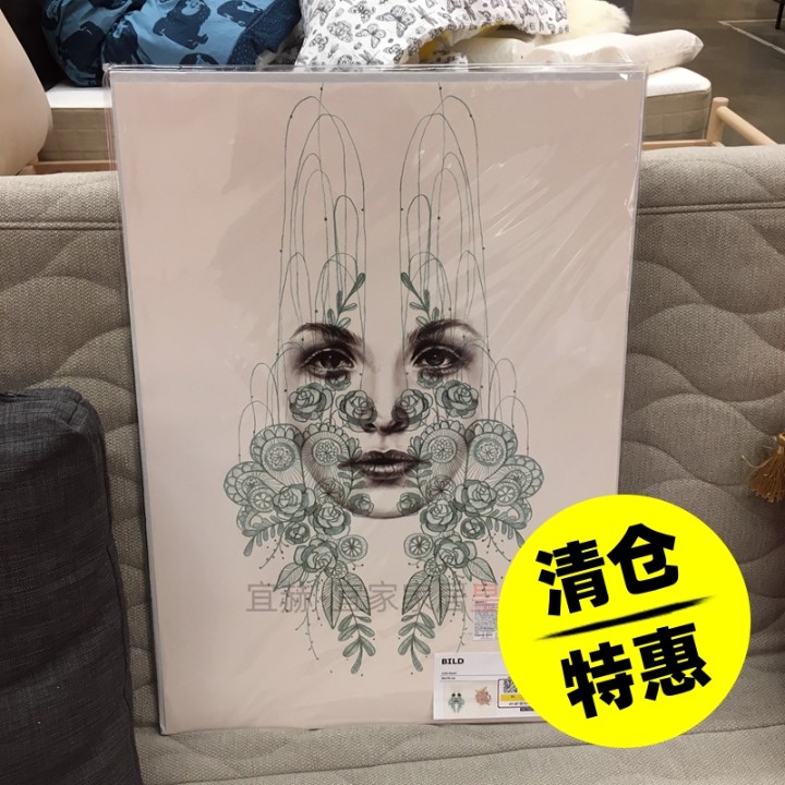 清仓宜家家居BILD 拜尔德 图片脸 50x70厘米现代装饰画挂海报图片图片