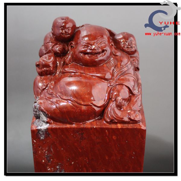寿山石雕印章 金石篆刻高山石 福在眼前弥勒印章方章 裕和轩H7-3