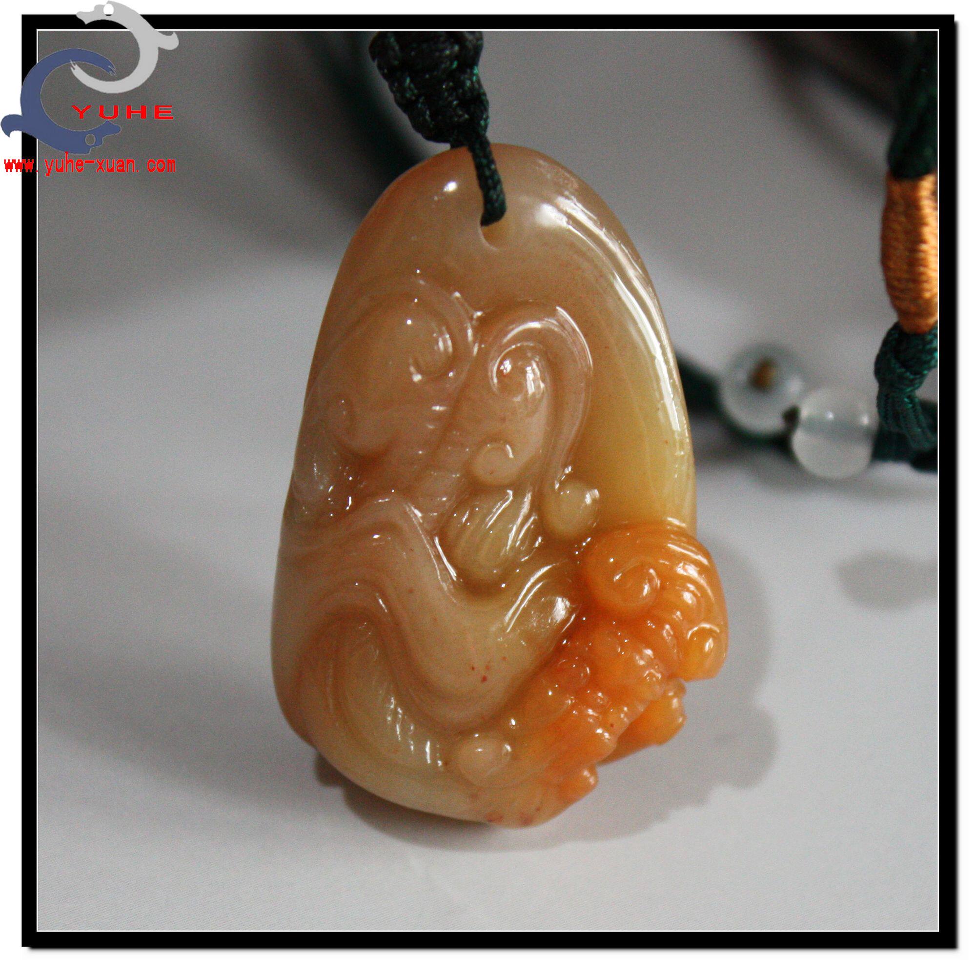 寿山石雕挂件 国石真品 巧色善伯冻石 貔貅项链吊坠【裕和轩】C7