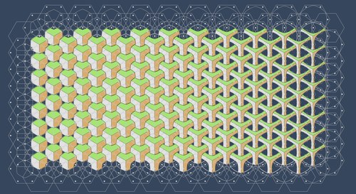 FY70 gh电池组Y图案矩阵干扰渐变grasshopper参数化设计素材