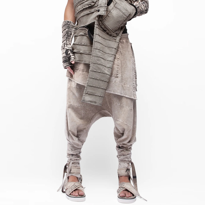 CHAUNK不对称裙片束腿哈伦裤包邮