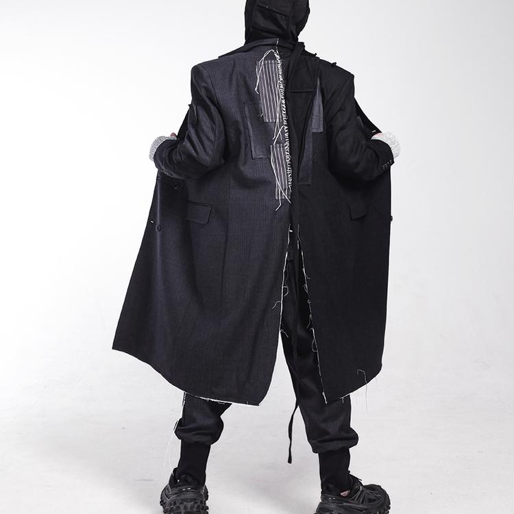 手缝线撞色风衣CHAUNK沙丘废土