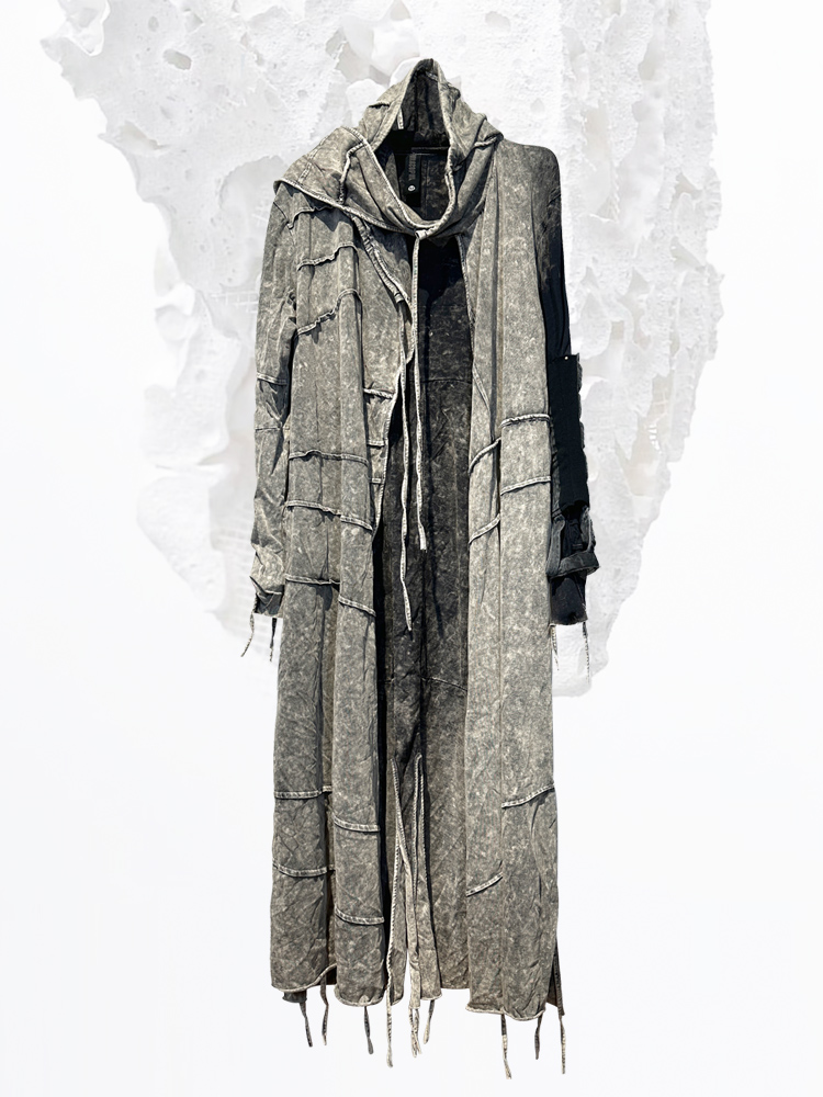 CHAUNK沙丘废土做旧扎染长款T恤