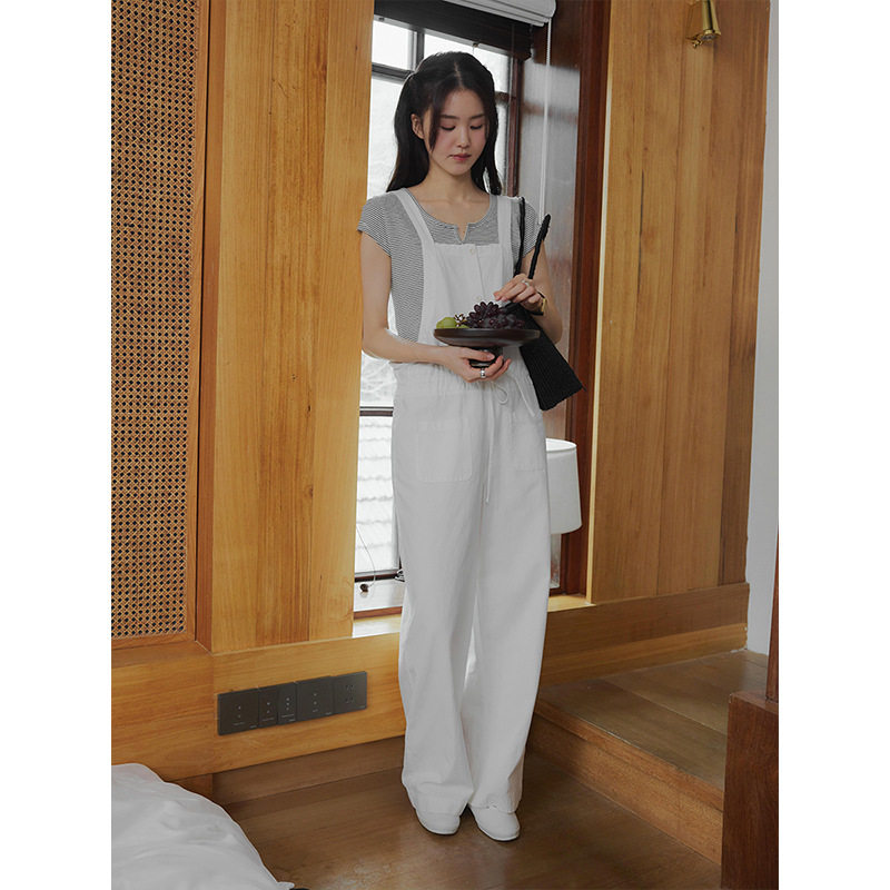 时AG 省心穿搭 0压感工装阔腿可调节背带裤休闲裤夏新款裤子60538