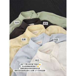 AG 2026早春新品 多巴胺色系 天丝亚麻后领精致绣花衬衫60117