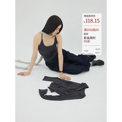 时AG  懒人两件套 针织挂脖背心开衫套装2026春新款显瘦上衣40308