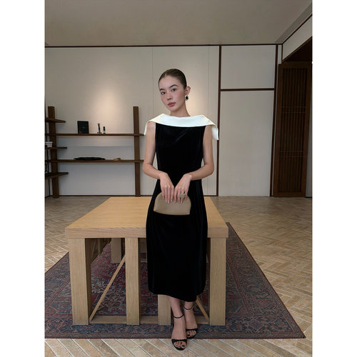 NEW 2026秋季上新！法式轻奢气质轻礼服小黑裙无袖连衣裙女 F1126