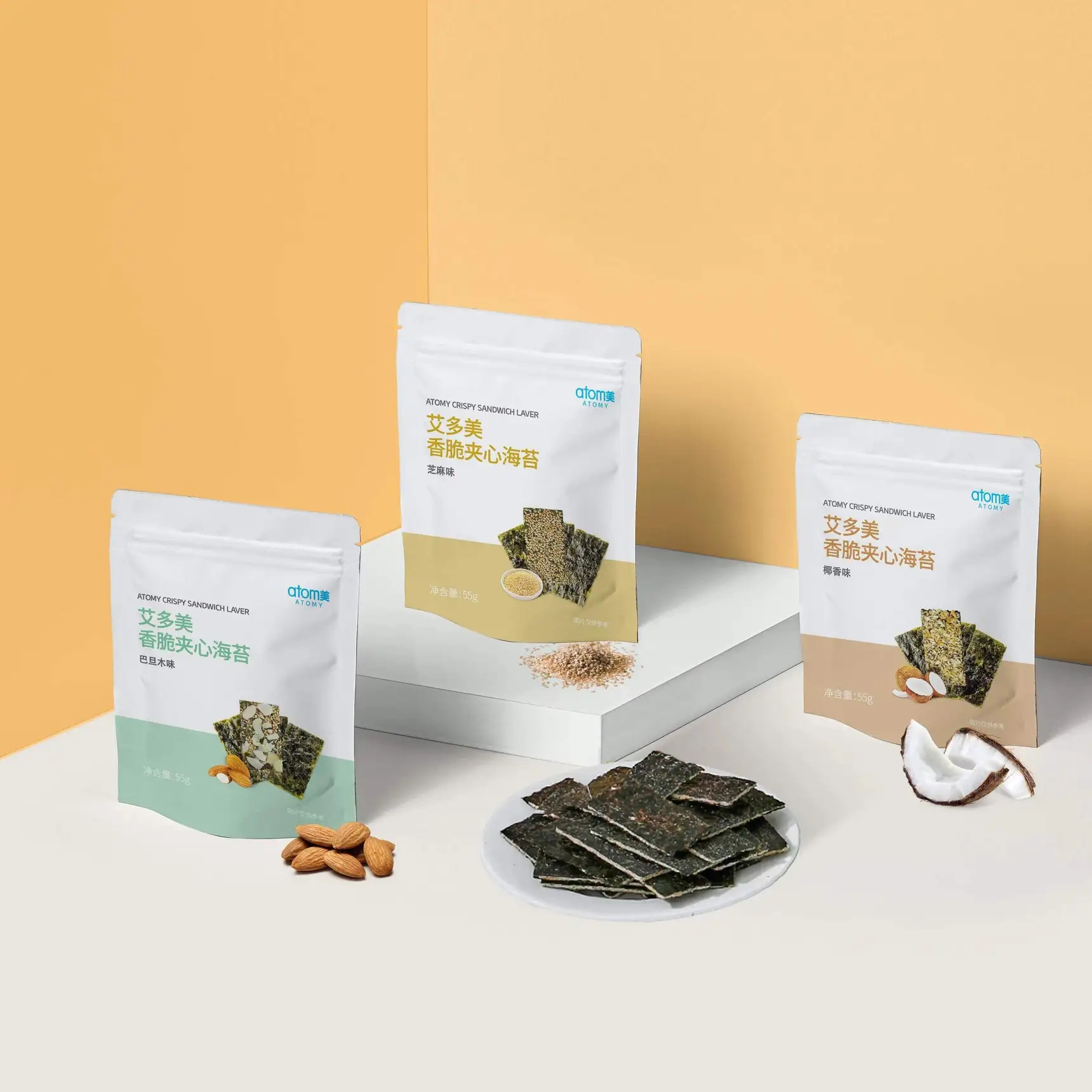 韩国atom艾多美香脆夹心海苔