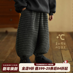 男童加绒保暖卫裤 子加厚儿童条纹运动裤 冬装 宝宝裤 新款 砚台家童装