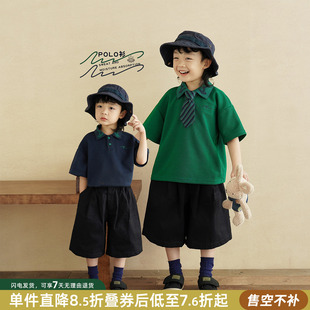 新款 砚台家童装 T恤2025夏季 男童Polo衫 儿童体恤宝宝刺绣上衣 短袖