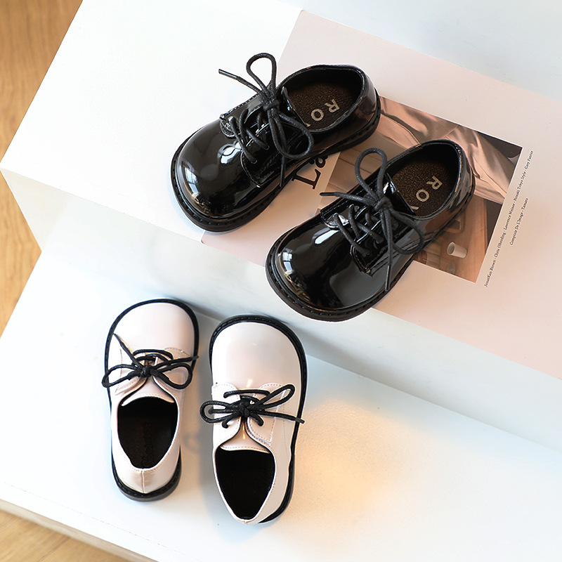 砚台儿童小黑皮鞋2023年春秋