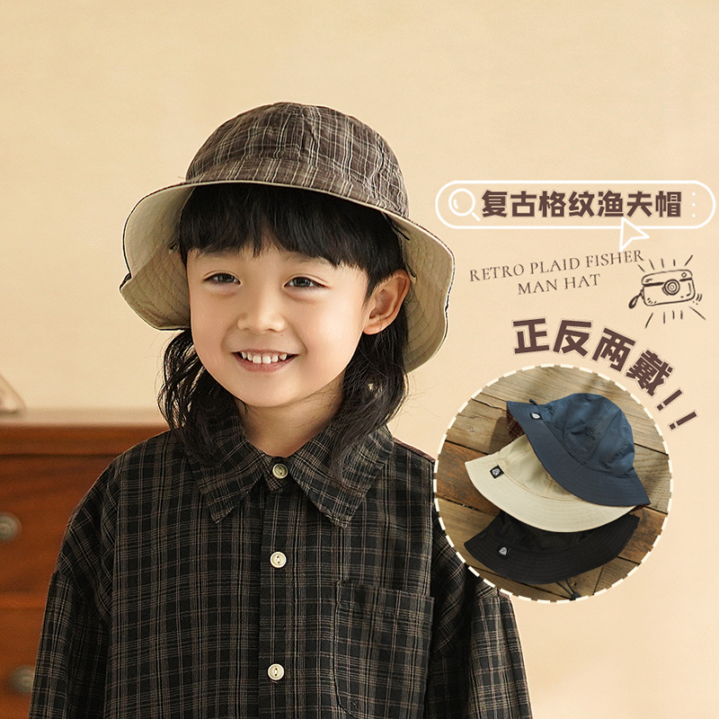 砚台家童装复古男童渔夫帽