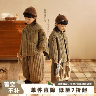 砚台家童装男童秋冬套装儿童绗棉翻领棉衣棉裤小童幼童洋气两件套