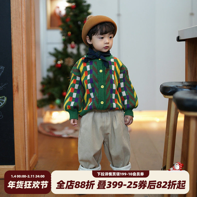 砚台家韩版儿童毛衣男女童小香风洋气针织开衫宝宝小童绿色秋冬款,童装/婴儿装/亲子装,毛衣/针织衫,淘宝优惠券,粉丝福利购,淘宝优惠卷