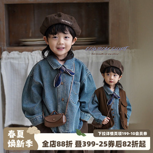 男女童衬衣中小童外套宝宝上衣春秋款 砚台家童装 痞帅儿童牛仔衬衫