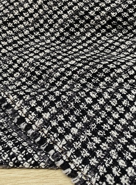 T104黑白编织羊绒设计师布料3米乘1.40