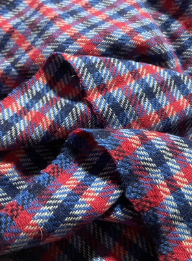 d0122 格子小香风羊绒设计师布料三米乘1.40