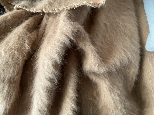 d0131 咖色貂羊绒设计师布料三米乘1.40