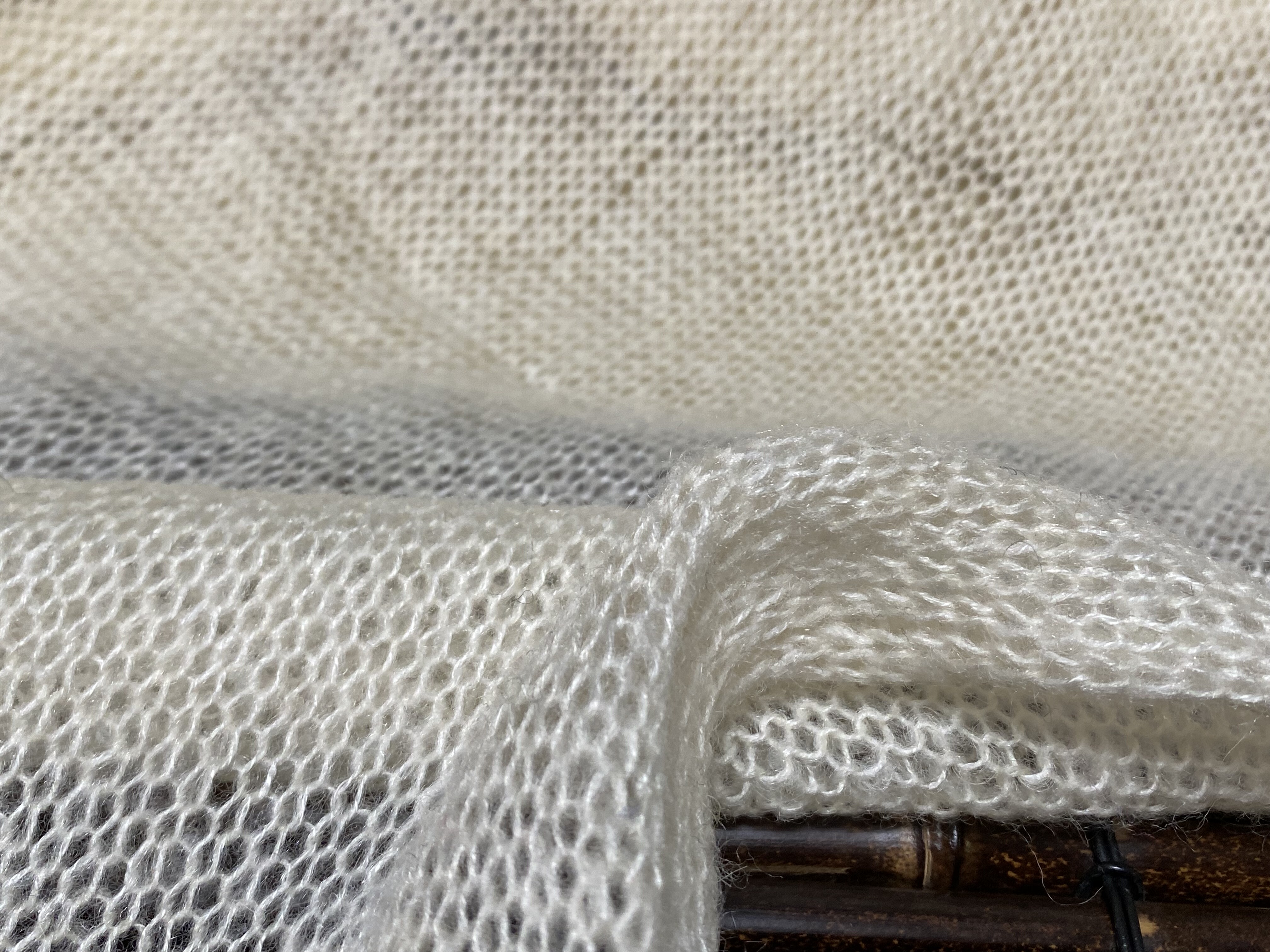 T1126 羊绒镂空针织羊绒设计师布料1.5米×1.4米