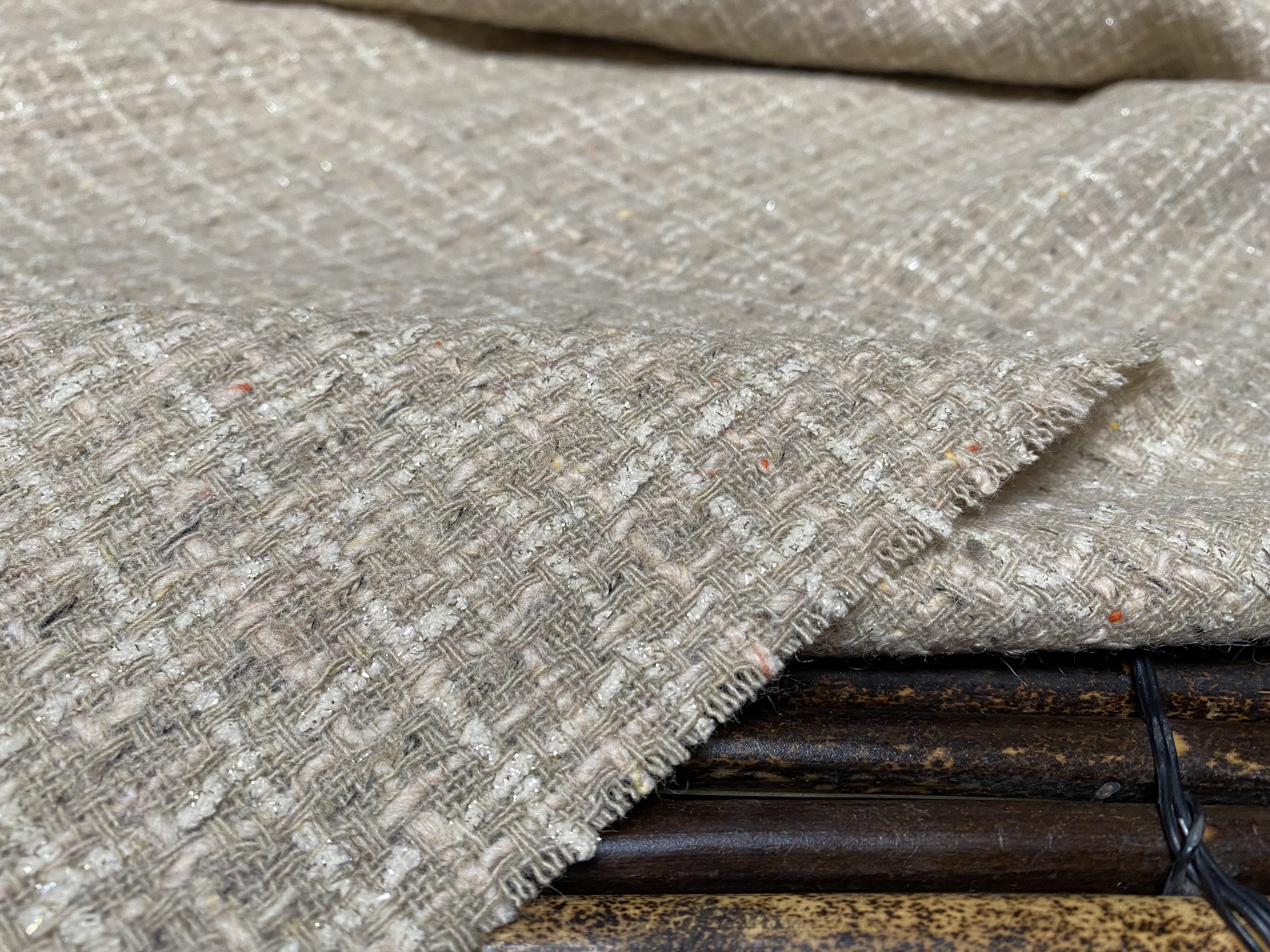 T1121 编织羊绒小香风设计师布料2.2米乘1.5米