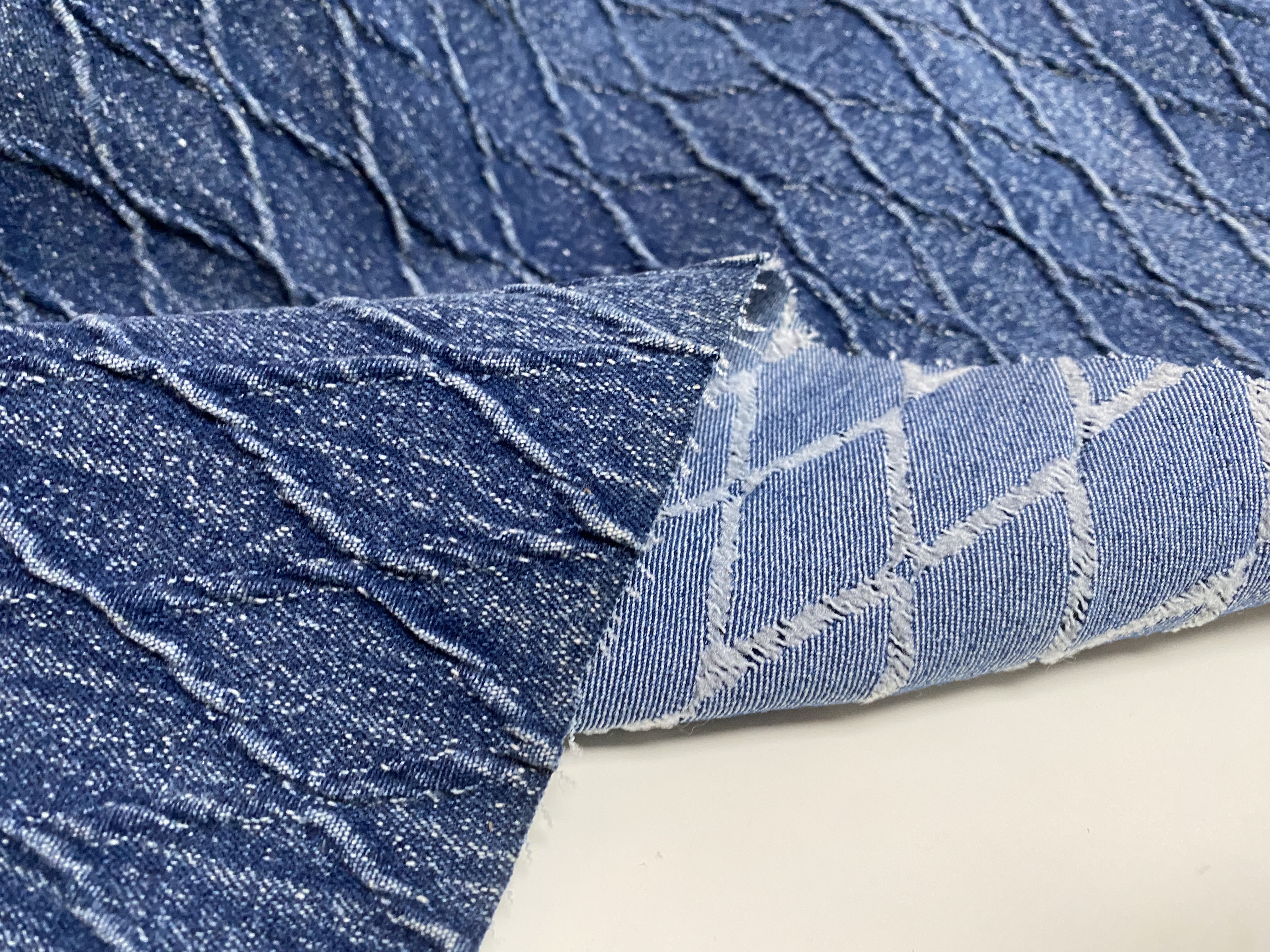 J111832 弹力麻牛仔设计师布料三米乘1.30