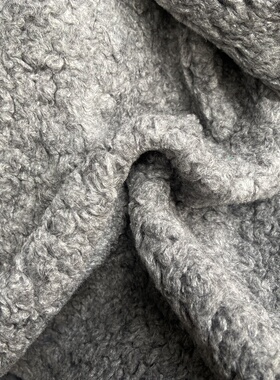 d0131 高级灰纯羊羔毛设计师布料1.50米乘1.40