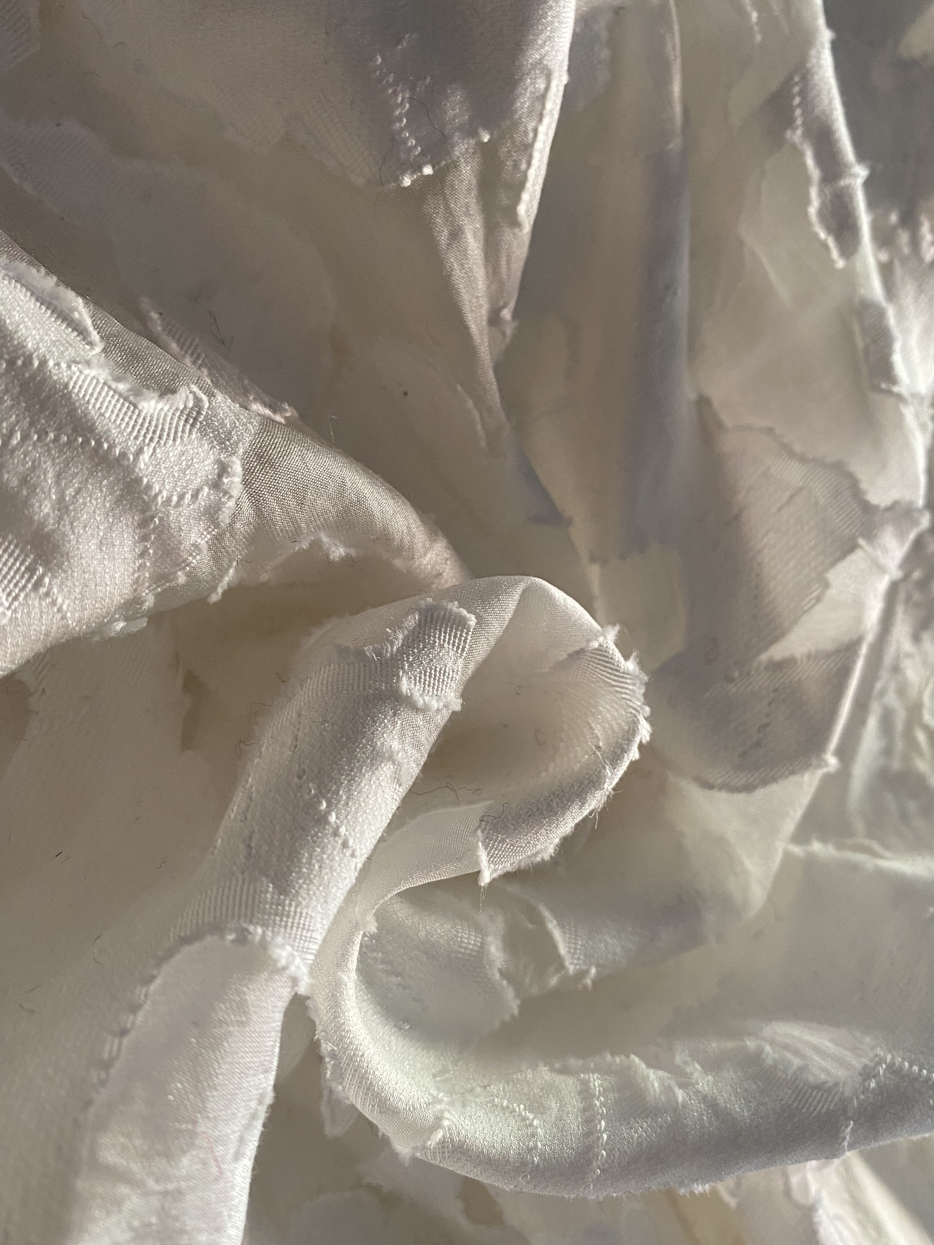 w1213亚麻提花剪花羊绒设计师布料3米乘1.4米