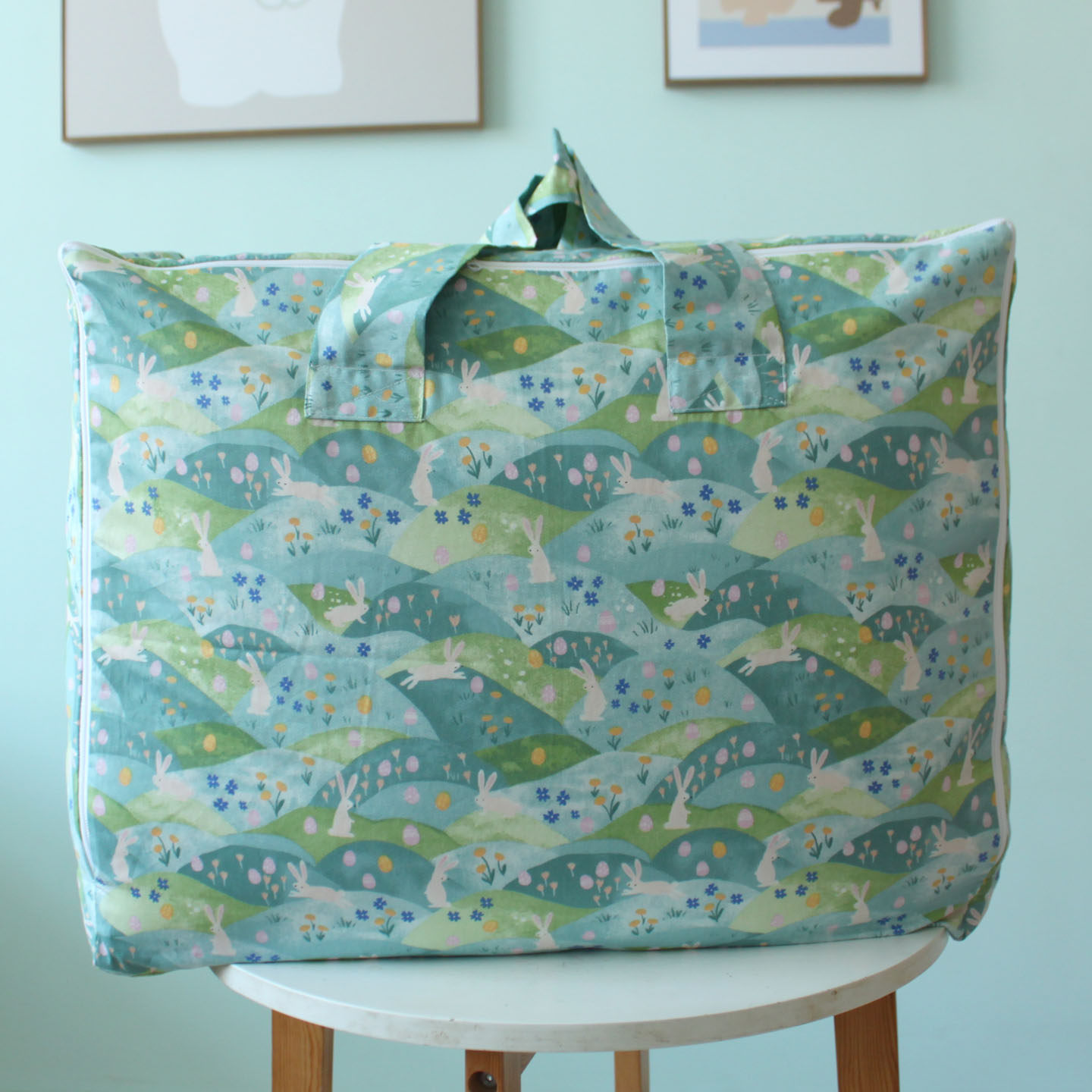 双层纯棉布防尘被子收纳袋衣服待产包整理袋全棉幼儿园被褥手提袋