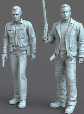 3d打印图纸模型素材终结者阿诺T800T1000STL摆件圆雕图F3053