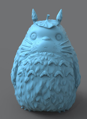 3d打印图纸模型素材文件龙猫STL摆件圆雕图F2870