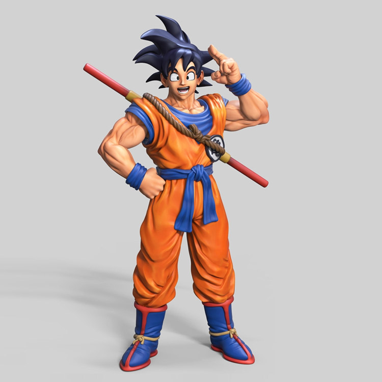 3d打印图纸模型素材数据龙珠悟空STL手办圆雕图F2066