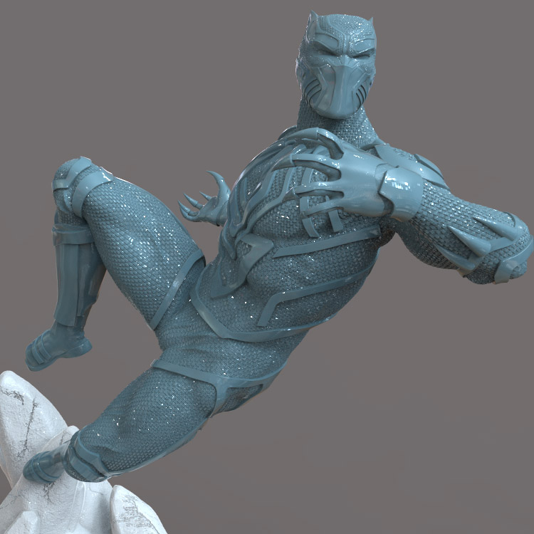 3d打印图纸模型素材文件黑豹STL手办圆雕图F2338