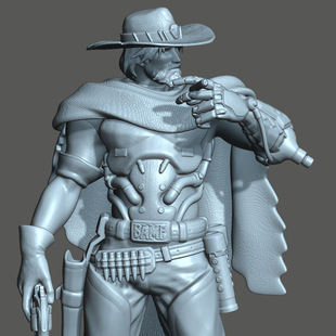 3d打印图纸模型数据STL麦克雷守望先锋手办圆雕图F1966