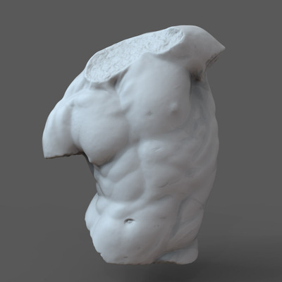 3d打印图纸模型罗马男性加迪身躯干STL雕像圆雕图F2782