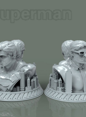 3d打印图纸模型素材文件超人胸像STL手办圆雕图F2218