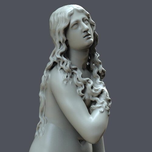 3d打印图纸模型素材希腊罗马雕像STL女性马利亚圆雕图F5101