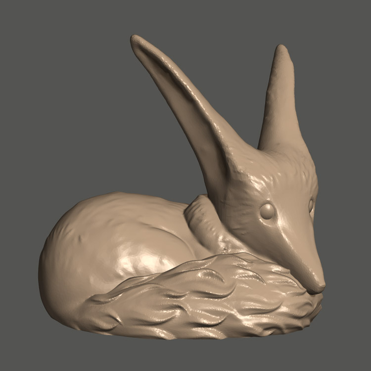 3d打印图纸模型素材文件狐狸STL摆件圆雕图F3212