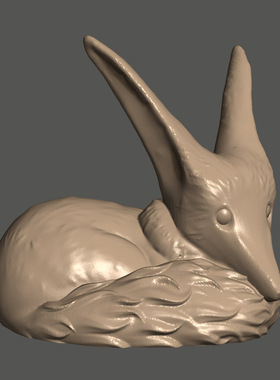 3d打印图纸模型素材文件狐狸STL摆件圆雕图F3212