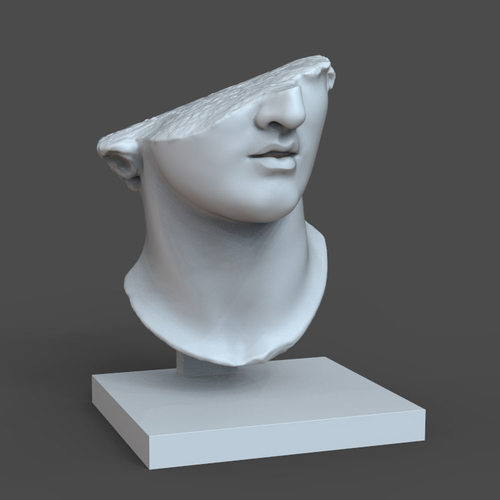 3d打印图纸模型素材OBJ破碎青年头STL雕塑圆雕图F2730