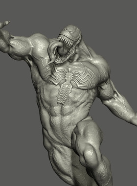 3d打印图纸模型素材手办stl毒液高精雕刻圆雕图F1612