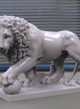 3d打印图纸模型素材石狮子STL摆件立体圆雕图F3787
