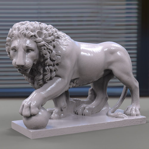 3d打印图纸模型素材石狮子STL摆件立体圆雕图F3787