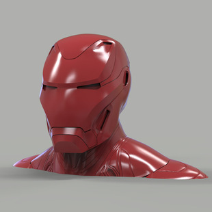 3d打印图纸模型素材文件钢铁侠胸像STL手办圆雕图F2399