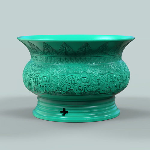 3d打印图纸模型青铜器友尊STL摆件立体圆雕图F5120