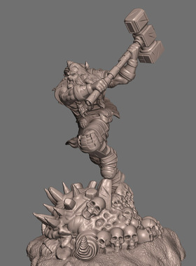 3d打印图纸模型素材文件暗黑破坏神牧师STL摆件立体圆雕图F3276