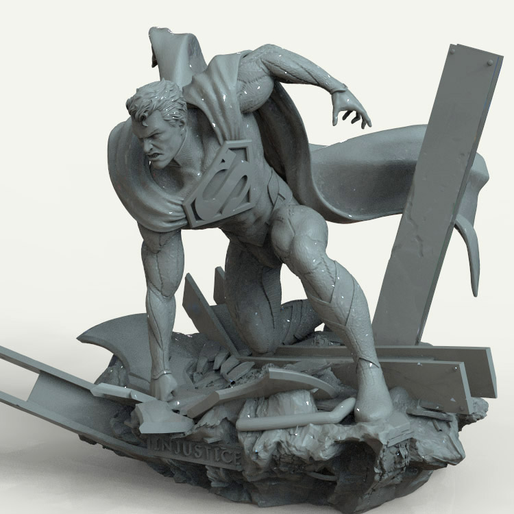 3d打印图纸模型素材文件超人摆件STL手办圆雕图F2223