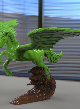 3d打印图纸模型素材希腊神话飞马STL摆件立体圆雕图F3330